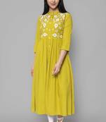 Rayon A-line Embroidery Trendy Kurti KE_Mohini_Mehndi