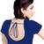 Blue Ready To Wear Stitching Blouse With Broach And Belt And Sequence Blouse