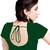 Green Ready To Wear Stitching Blouse With Broach And Belt And Sequence Blouse
