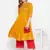 Mustard embroidered rayon long-kurtis