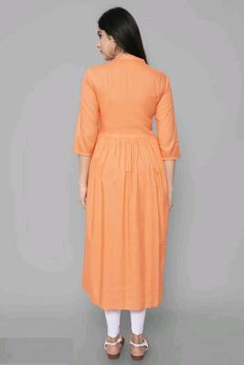 Rayon A-line Embroidery Trendy Kurti KE_Mohini_Orange 3