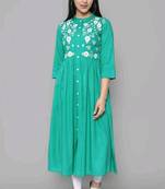 Rayon A-line Embroidery Trendy Kurti KE_Mohini_Rama