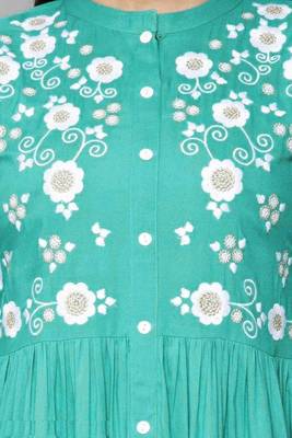 Rayon A-line Embroidery Trendy Kurti KE_Mohini_Rama 2