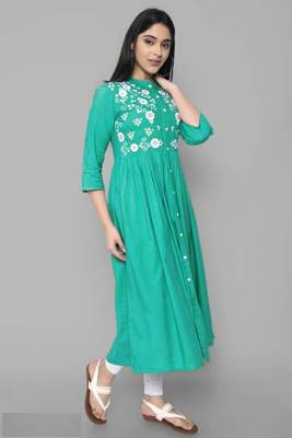 Rayon A-line Embroidery Trendy Kurti KE_Mohini_Rama 3