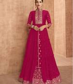 Pink embroidered georgette salwar