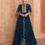 Blue embroidered georgette salwar