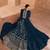 Blue embroidered georgette salwar