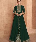 Green embroidered georgette salwar