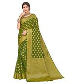 Ashika Women's Green Organza Saree