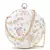Gala Cream & Multi Faux Silk Floral Embroidered Round Clutch
