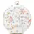 Gala Cream & Multi Faux Silk Floral Embroidered Round Clutch