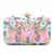 Adorn Pink & Multi Faux Silk Floral Sequinned Clutch