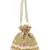 Glitz Gold & White Faux Silk Beaded Potli