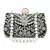 Adorn Dark Green & White Velvet Beaded Clutch