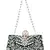 Adorn Dark Green & White Velvet Beaded Clutch