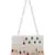 Coffer White, Green & Maroon Suede Pearl Beaded Clutch