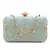 Adorn Pastel Green & Gold Faux Silk Floral Embroidered Clutch