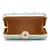 Adorn Pastel Green & Gold Faux Silk Floral Embroidered Clutch