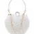 Love Off White Faux Silk Pearl Embellished Heart shaped Clutch