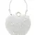 Love Off White Faux Silk Pearl Embellished Heart shaped Clutch