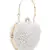 Love Off White Faux Silk Pearl Embellished Heart shaped Clutch