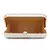 Adorn Off White Faux Silk Geometric Clutch with Mirror Work