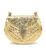Brass Gold Embossed Design Clutch