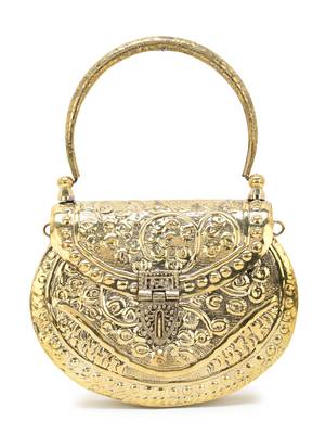 Brass Gold Embossed Design Clutch 2