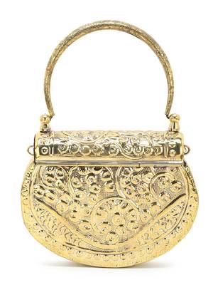 Brass Gold Embossed Design Clutch 4