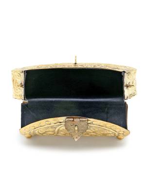 Brass Gold Embossed Design Clutch 5