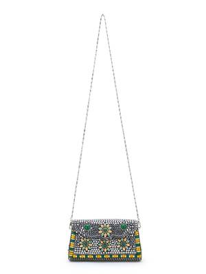 Mosiac Silver & Multi Metal Clutch with Stone Work 4