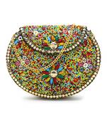 Mosiac MultiColor Beaded Metal Clutch