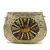 Mosiac Gold & Brown Metal Clutch with Stone Work