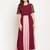 Ahalyaa Wine Layered Ethnic Maxi Dress