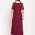 Ahalyaa Wine Layered Ethnic Maxi Dress