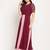 Ahalyaa Wine Layered Ethnic Maxi Dress