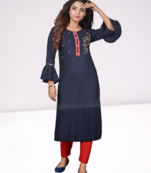Festive wear Handwork women kurti KE_FARZEEN_Navy Blue