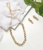 Elegant Single Line Gold-Plated Kundan Studded Handcrafted Jewellery Set for Women