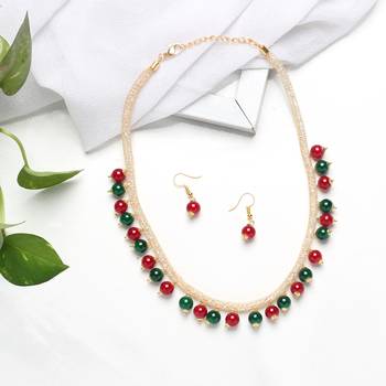 Elegant Single Line Gold-Plated Kundan Studded Handcrafted Jewellery Set for Women 1