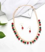 Elegant Single Line Gold-Plated Kundan Studded Handcrafted Jewellery Set for Women