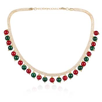Elegant Single Line Gold-Plated Kundan Studded Handcrafted Jewellery Set for Women 3