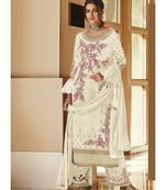 Off White Georgette Party Wear Salwar Kameez
