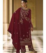 Maroon Georgette Party Wear Salwar Kameez
