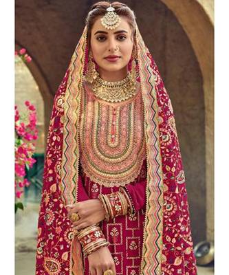 Rani Pink Georgette Party Wear Salwar Kameez 2