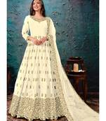 White Georgette Anarkali Salwar Kameez