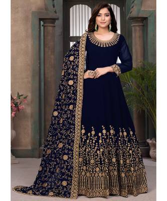Blue Georgette Anarkali Salwar Kameez 1