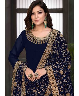 Blue Georgette Anarkali Salwar Kameez 2