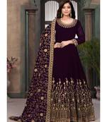 Wine Georgette Anarkali Salwar Kameez