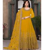 Yellow Georgette Anarkali Salwar Kameez