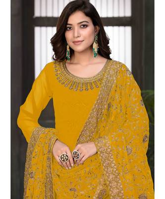 Yellow Georgette Anarkali Salwar Kameez 2